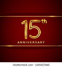 Fifteen Years Anniversary Logo Shiny Stock Vector Royalty Free