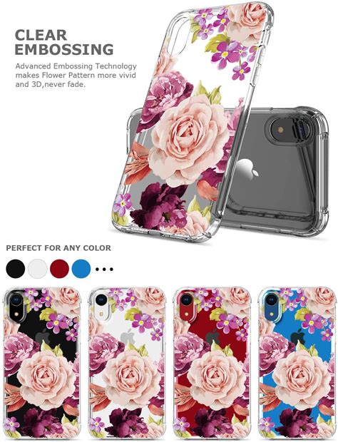 Floral Clear Iphone Xr Case For Women Girls Greatruly Pretty Phone Case