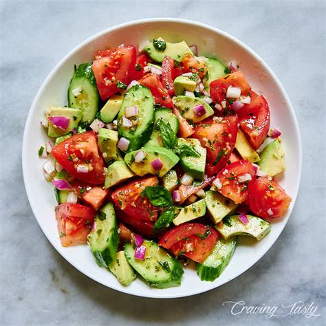 Tomato Cucumber And Avocado Salad Craving Tasty