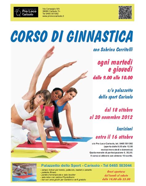 Ottobre Novembre Corsi Di Ginnastica Al Palazzetto Dello Sport