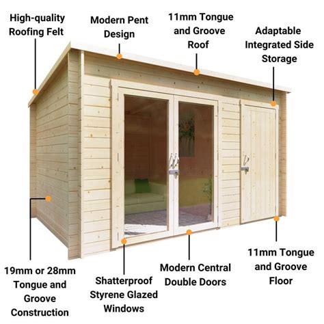 Billyoh Tianna Summerhouse Shed Cabin With Side Store