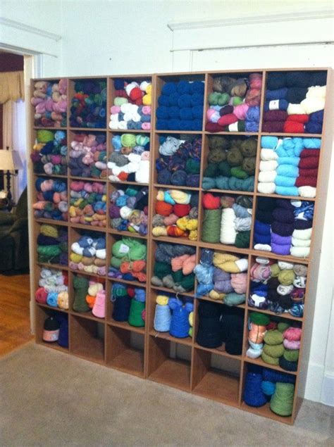 My Wall Of Yarn Is Finished Knitting Room Craft Room Organization