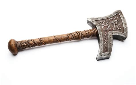 premium ai image capture viking battle hammer  white background