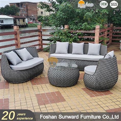 Customized Luxury Chinese Patio Garden Seat Outdoor Wicker Rattan