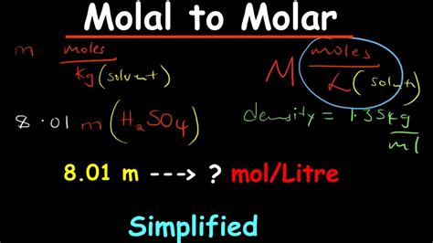 How To Convert Molality To Molarity Youtube