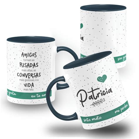 Arte Digital Caneca Amigos Tornam Risadas Mais Altas Elo