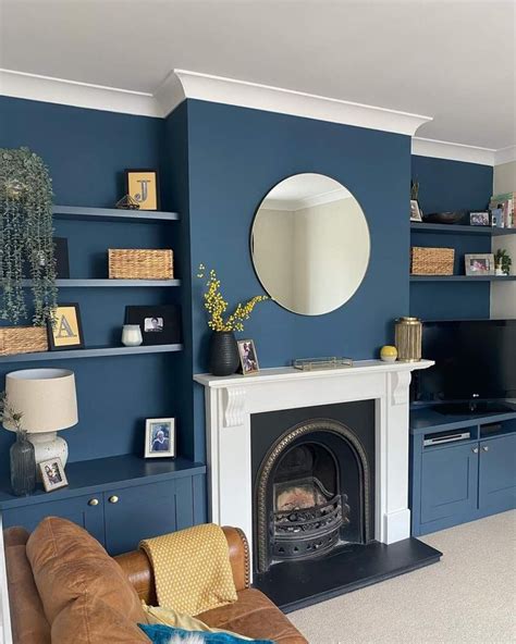 Farrow And Ball Blue Walls Living Room Dark Blue Living Room Blue