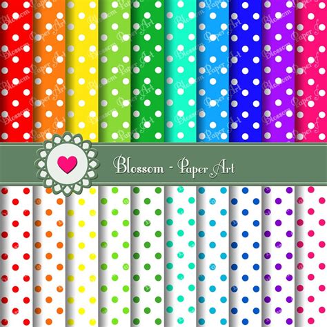 Puntos Digital Papel Polka Dots Digital Scrapbook Paper Pack Etsy