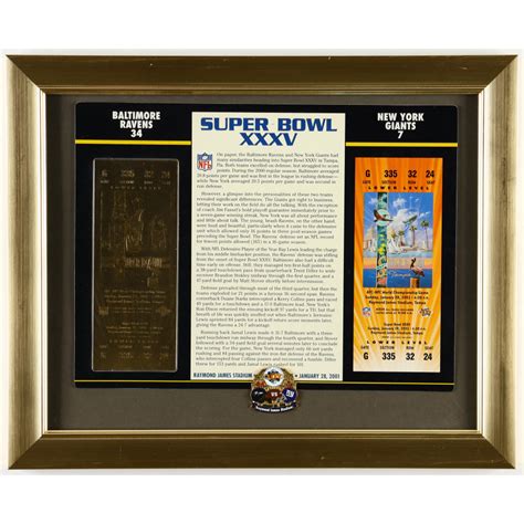 Super Bowl XXXV Commemorative Score Card Custom Framed Display with ...