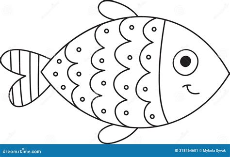 Fish Outline Simple Symbols Set Vector Illustration Cartoondealer