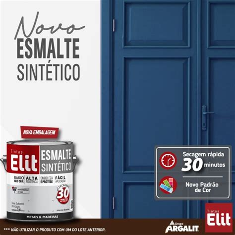 Tinta Esmalte Sintético Brilhante 3 6L Branco ELIT Pai Mendonça