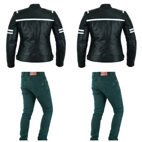 CONJUNTO COMPUESTO POR CHAQUETA DE CUERO PARA MOTO LVC13 VINTAGEN