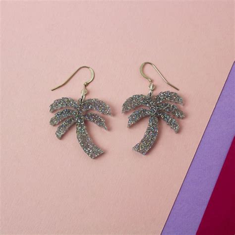 Silver Palm Tree Earrings Pamella Hildreth