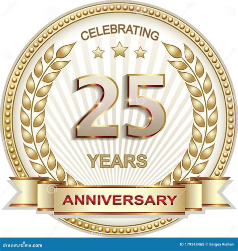 25 Years Anniversary Vector Design Golden Background For Celebration