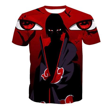 Naruto Anime Tshirt 3d Print Naruto Sasuke Itachi Kakashi Akatsuki Tops