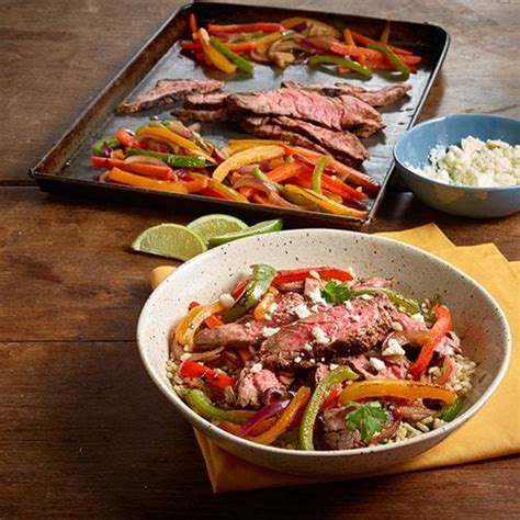 Sheet Pan Steak Fajita Bowls Kroger Recipe Steak Fajitas Fajita Bowl Recipe Fajitas