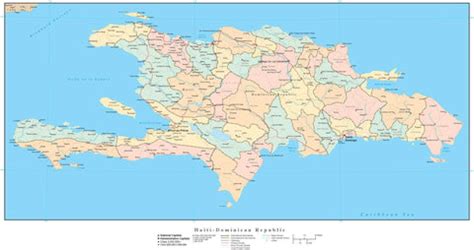 Haiti - Dominican Republic map in Adobe Illustrator vector format