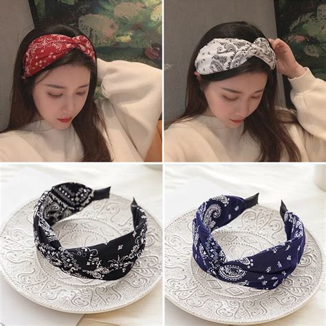 Diadema con flores de anacardo para niña y mujer bandanas de ala ancha