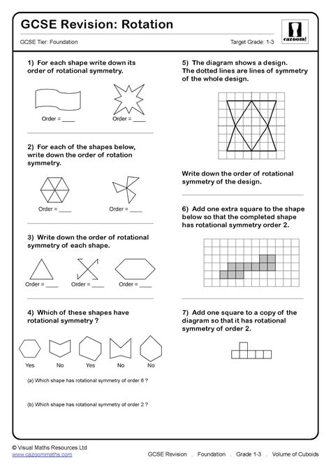 Rotation GCSE Questions GCSE Revision Questions Worksheets Library