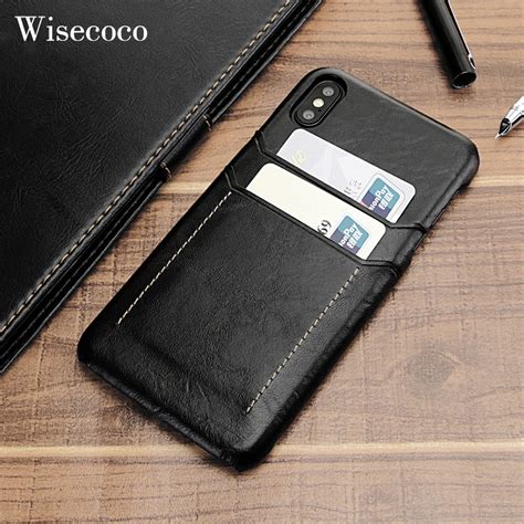 Card Holder Case For Iphone X Xs Max Xr Luxury Leather Wallet