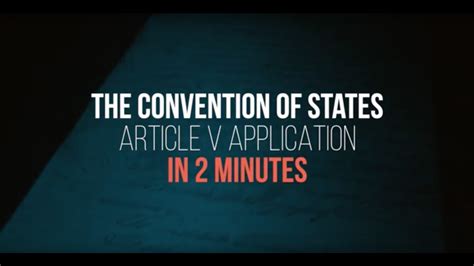 The Convention Of States Article V Application In 2 Minutes Youtube