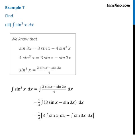 Example 7 Iii Find Integral Sin 3 X Dx Class 12 Integration