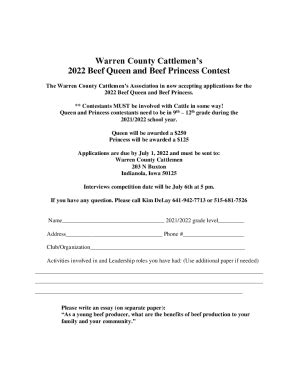 Fillable Online Warren County Cattlemen S Iowa State University