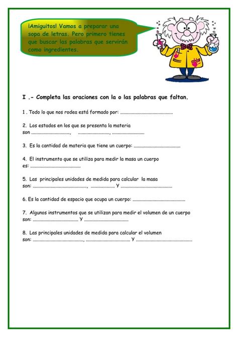 Sopa De Letras Estados De La Materia PDF