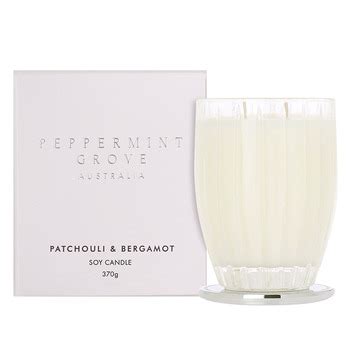 PeppermintGroveFragrances 370g Patchouli Bergamot Soy Candle Temple