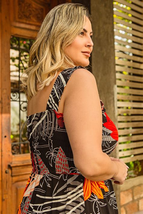 Vestido Plus Size Alças Em Lastex Vk Moda Plus Size