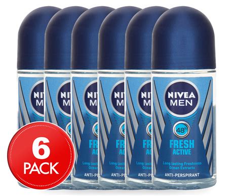 6 X Nivea Men Fresh Active Anti Perspirant Roll On 50mL GroceryRun Au