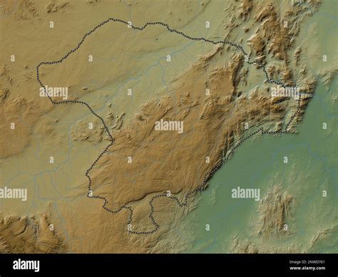 Iringa Region Of Tanzania Colored Elevation Map With Lakes And Rivers