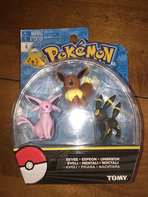 Pokémon Eevee Espeon Umbreon Mini Figures 3 Pack New In Package