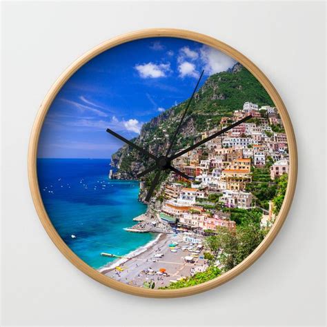 A Beautiful View Of The Amalfra Coast In Italy Wall Clock