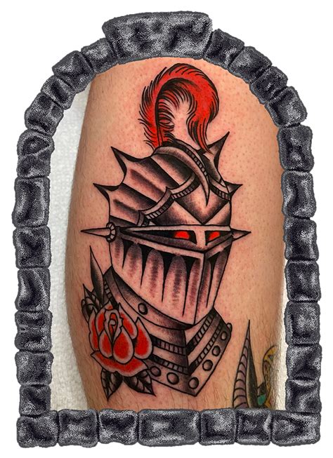 Medieval Knight Helmet Tattoo