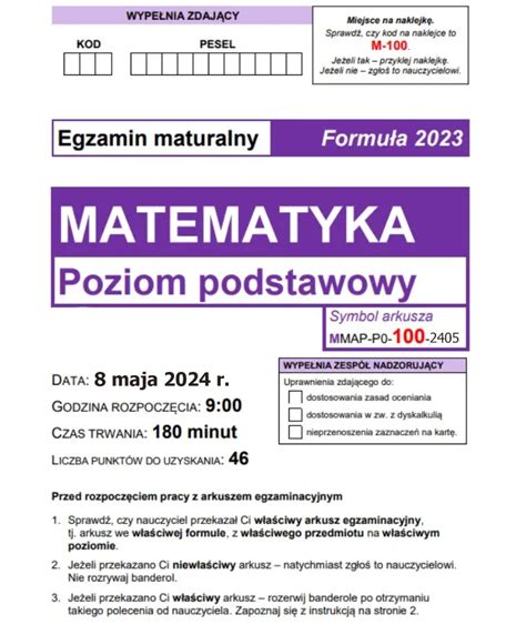 Matura 2024 Matematyka Odpowiedzi Arkusz PDF Matura I Egzamin