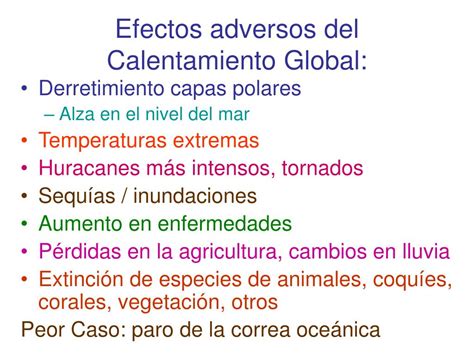 Ppt Efectos Adversos Del Calentamiento Global Powerpoint