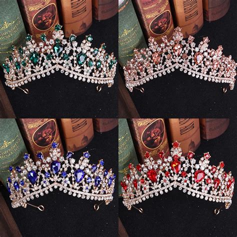 Corona De Boda De Cristal Con Diamantes De Imitación Tiaras Y Coronas