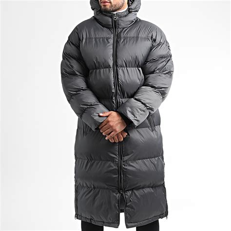 Schott Nyc Doudoune Longue Capuche Max Gris Anthracite