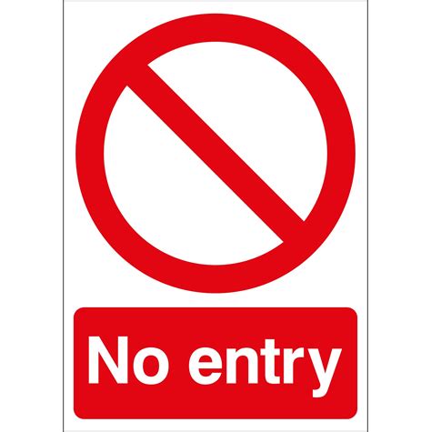 No Entry Plain Symbol Sign First Safety Signs