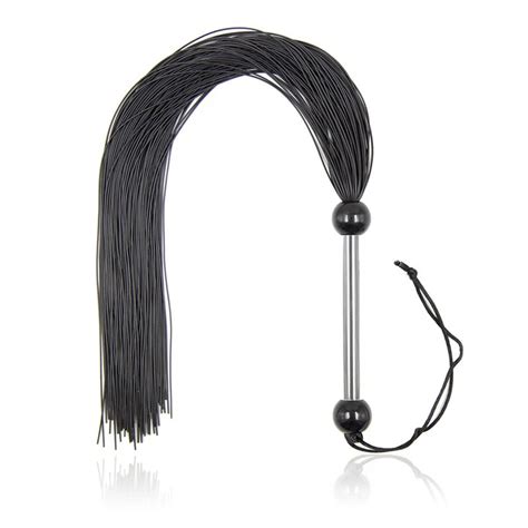 Rubber Flogger Whip With Metal Handle Sex Spanking Leather Whips Fetish