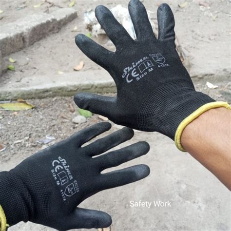 Jual Sarung Tangan Safety Kerja Palm Fit Pu Glove Mekanik Merk Comet