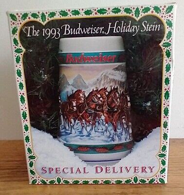 Budweiser Holiday Stein In Box With Coa Special Delivery Excellent