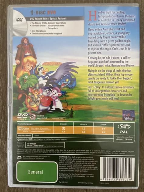 THE RESCUERS DOWN Under Disney Classics DVD 1990 Region 4 EUR 7