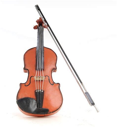 Orange Vintage Violin 1:2 Iron Vintage Model | XoticBrands Home Decor