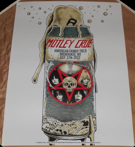 Motley Crue Milwaukee 2022 Poster Lithograph Print Litho Josh Beamish Official