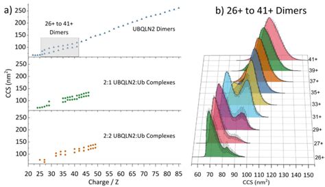 A Collision Cross Section Distributions Of Ubqln2 Dimers Ubqln2ub Download Scientific