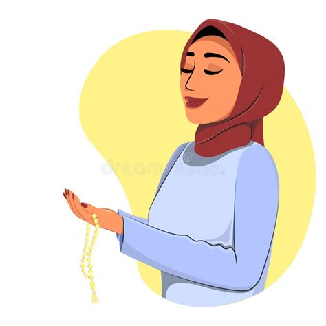 Muslim Beautiful Woman Cartoon Character From Uae Or Saudi Arabia Making Dua Praying Vector