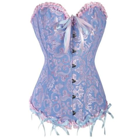 2017 Women Brocade Corset Hot Bustier Top Lace Up Back Lingerie