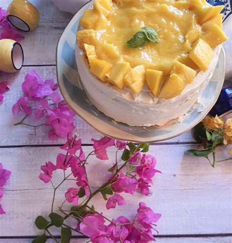 Eggless Mango Cake Recipe Delicious White Chocolate Frosting